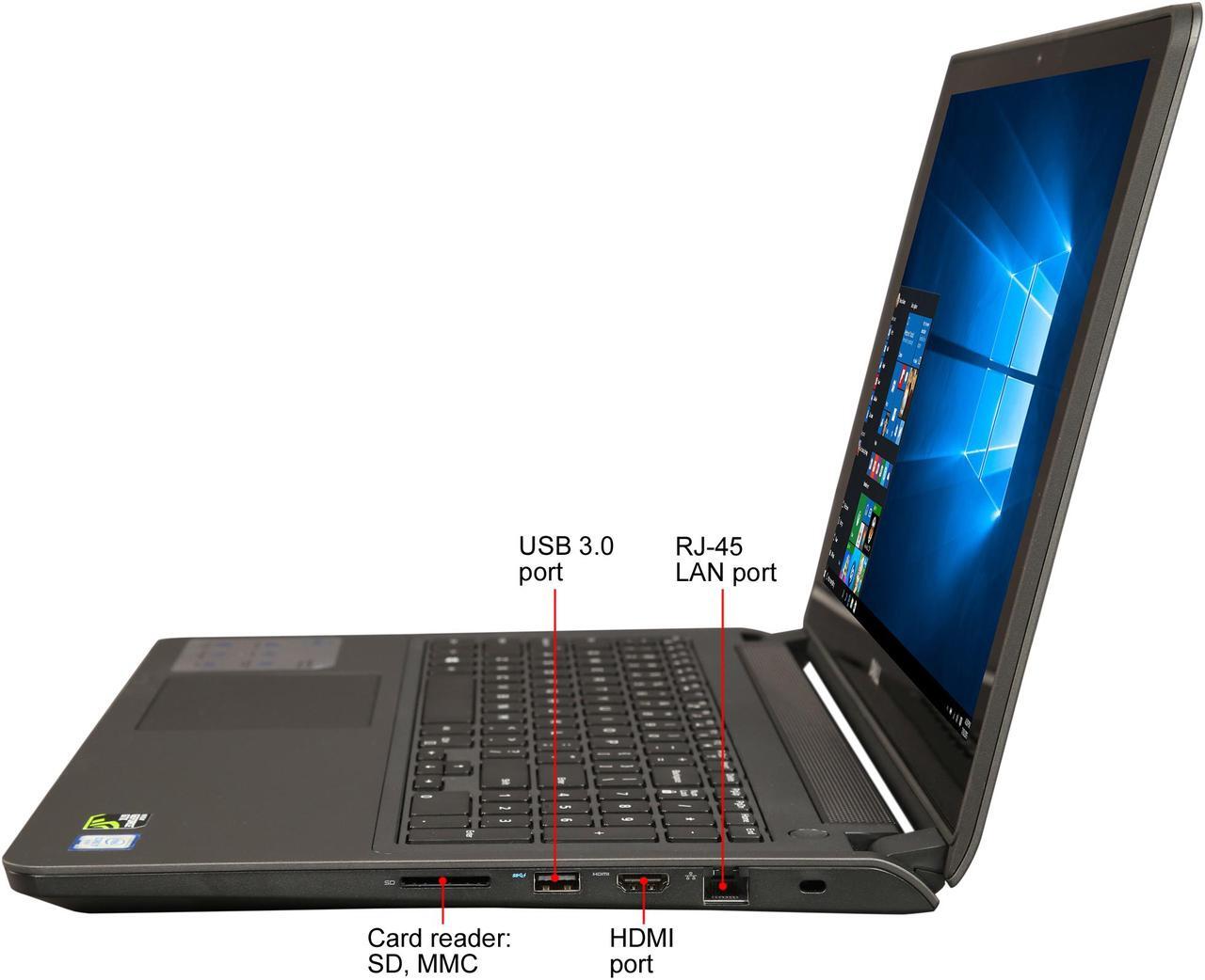 Alt view image 3 of 8 - DELL Inspiron - 15.6" 4K / UHD NVIDIA GeForce GTX 960M - Intel Core i7-6700HQ - 16GB Memory - 128 GB SSD - Windows 10 Home 64-Bit - Gaming Laptop - (15 7559 )