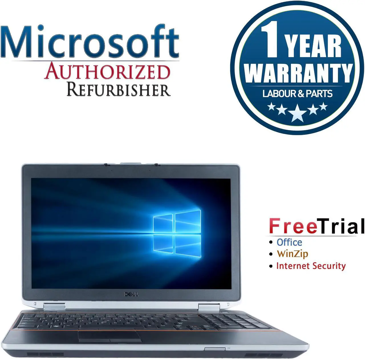 Main image of Refurbished Dell Latitude E6520 15.6" Intel Core i5-2410M 2.3GHz 8GB DDR3 120GB SSD DVD Windows 10 Professional 64 Bits 1 Year Warranty