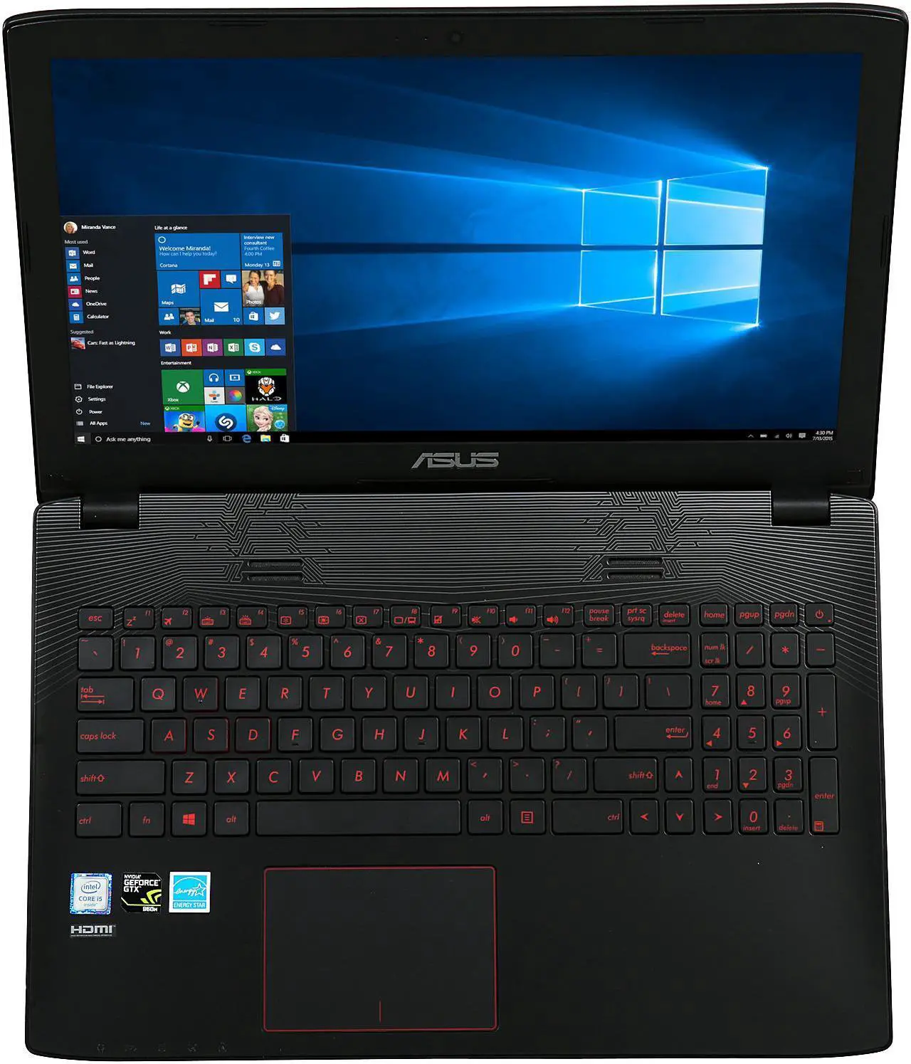 Alt view image 7 of 8 - ASUS 15.6" FHD FZ50VW-NS51 Quad Core Intel Core i5 6300HQ  NVIDIA GeForce GTX 960M 8 GB DDR4 Memory 128 GB SSD 1 TB HDD Windows 10 Home 64-Bit Gaming Laptop - "ONLY @ NEWEGG"
