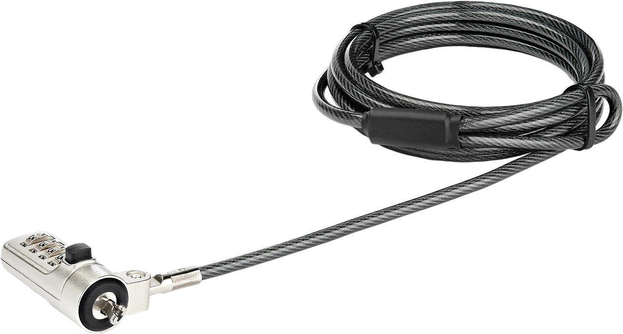 StarTech.com LTLOCKNBL Laptop Cable Lock - 4-Digit Resettable Combination Lock - For Wedge Security Slot - 6.5' / 2 m Steel Cable (LTLOCKNBL)