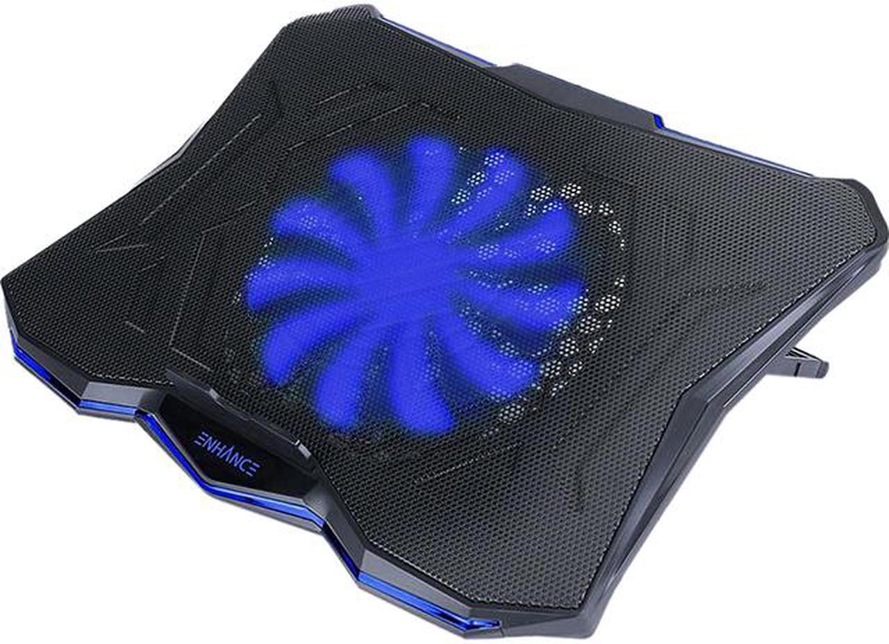 Main image of ENHANCE Gaming Laptop Cooling Stand - Laptop Cooler with 7 Adjustable Height Settings & Dual USB Port for 17 inch Laptops - 1 Ultra Quiet High Performance LED Laptop Fan 800 RPM - Cooling Pad Blue
