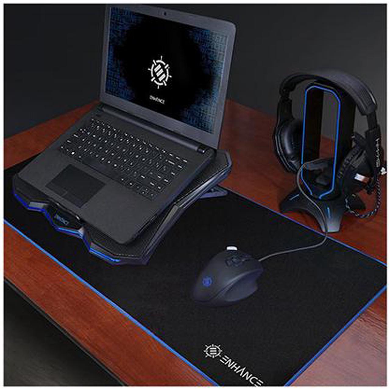 Alt view image 7 of 7 - ENHANCE Gaming Laptop Cooling Stand - Laptop Cooler with 7 Adjustable Height Settings & Dual USB Port for 17 inch Laptops - 1 Ultra Quiet High Performance LED Laptop Fan 800 RPM - Cooling Pad Blue