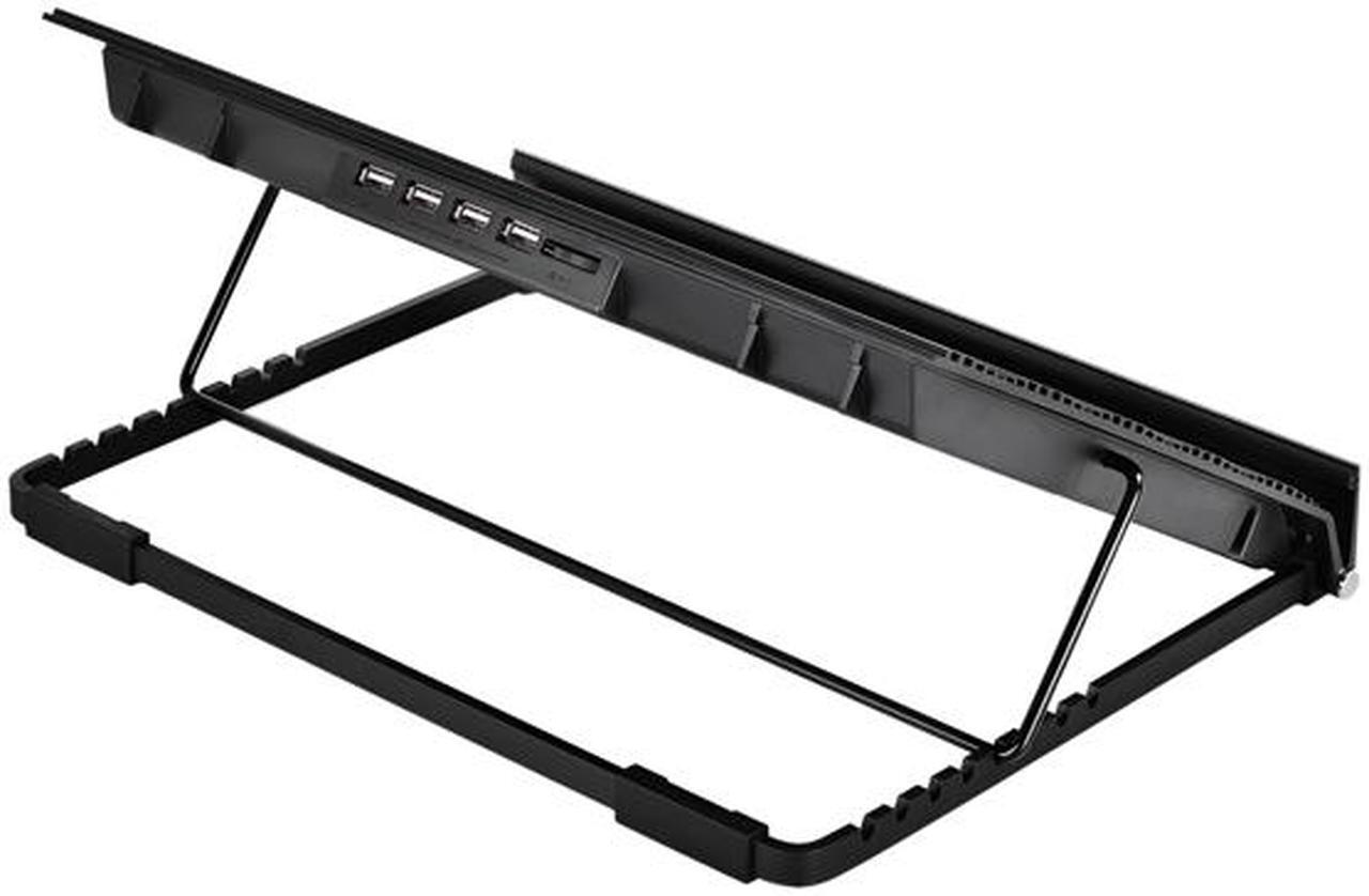 Alt view image 4 of 10 - DEEPCOOL N9 EX Laptop Cooling Pad up to17" 8 Adjustable Using Angles Dual 140mm Fan speed adjustable Pure Aluminum Panel