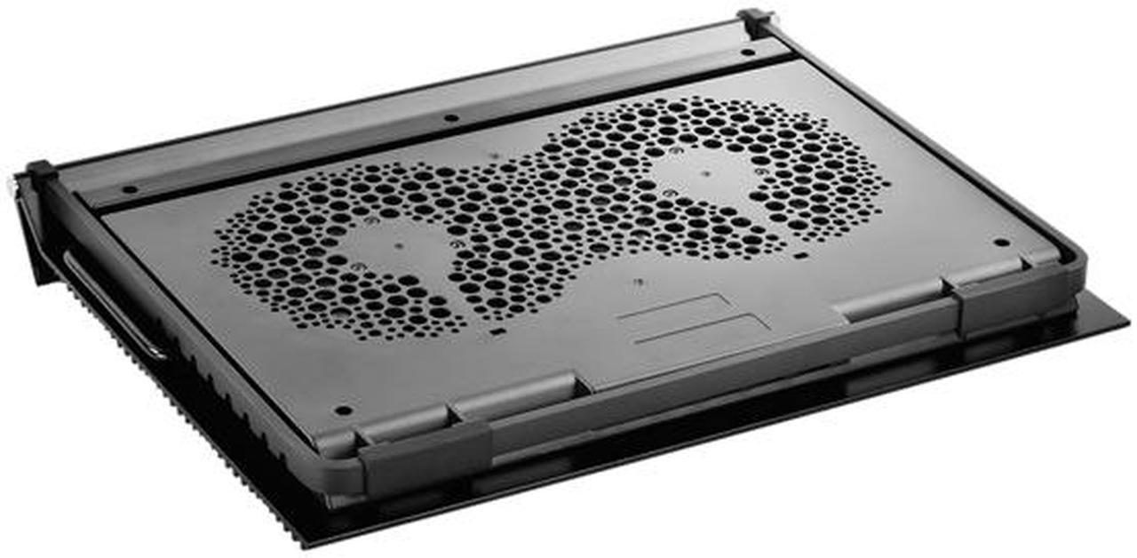 Alt view image 6 of 10 - DEEPCOOL N9 EX Laptop Cooling Pad up to17" 8 Adjustable Using Angles Dual 140mm Fan speed adjustable Pure Aluminum Panel