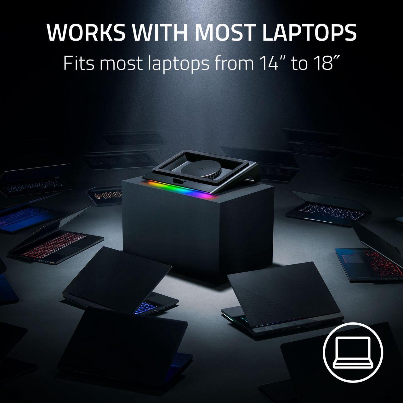 Alt view image 7 of 10 - RAZER Laptop Cooling Pad, fits 14" to 18" laptops, Smart Cooling, Airtight Pressure Chamber