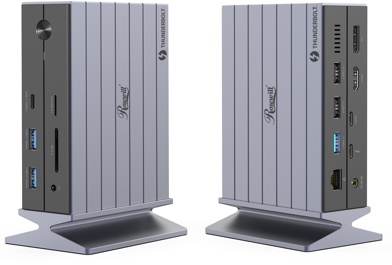 Open Box: Rosewill 14-in-1 Thunderbolt 4 Certified, Laptop Docking Station with 100W Charging, 8K Display, Triple 4K Monitor Display for Windows and Mac, 135W Power Adapter & 40Gbps Data Transfer - RHUB-TB14 - Newegg.com - Open Box condition - Image 6