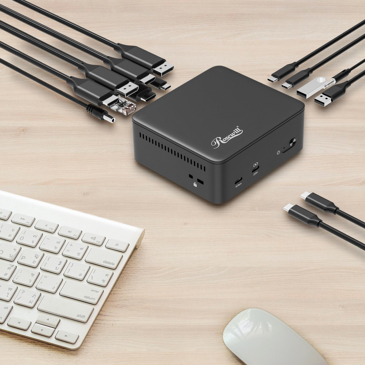 Open Box: Rosewill 12-in-1 USB C Triple DisplayLink Docking Station | 135W PD, 3x HDMI (3x 1080p 60Hz), 3x USB 5Gbps Ports | Windows, macOS, ChromeOS Compatible - Enhance Productivity with Multi-Monitor Support - Newegg.com - Open Box condition - Image 12