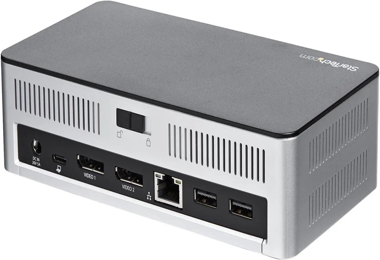 Alt view image 3 of 8 - StarTech.com MST30C2HDPPD Dual Monitor USB C Dock - 4K - Dual DisplayPort - 2.5in SSD / HDD Bay - with Power Delivery - Laptop Docking Station