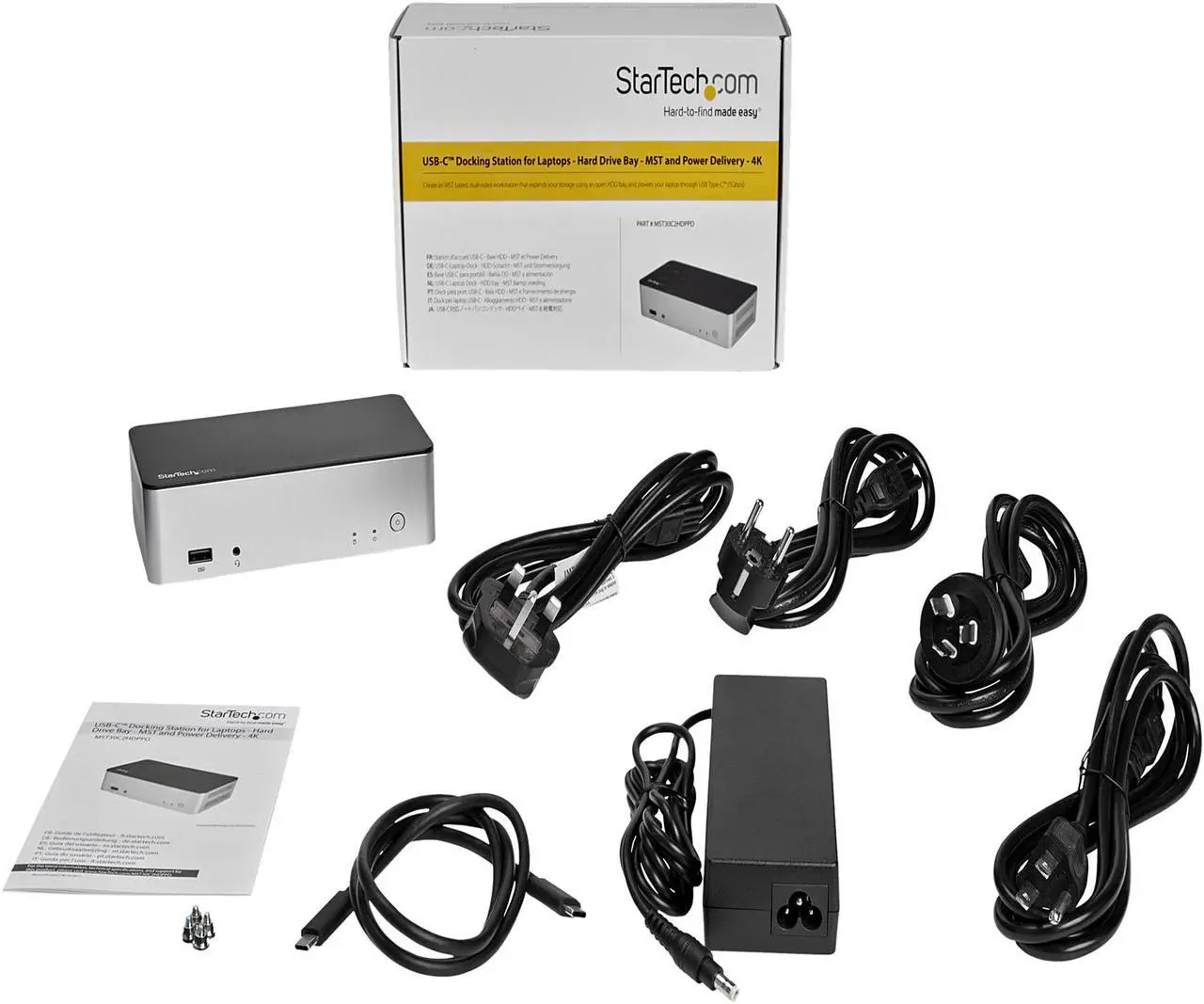 Alt view image 9 of 8 - StarTech.com MST30C2HDPPD Dual Monitor USB C Dock - 4K - Dual DisplayPort - 2.5in SSD / HDD Bay - with Power Delivery - Laptop Docking Station