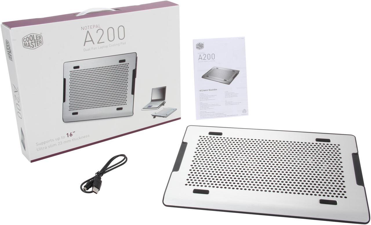 Alt view image 7 of 7 - Cooler Master NotePal A200 - Ultra Slim Laptop Cooling Pad with Dual 140 mm Fans and Aluminum Surface