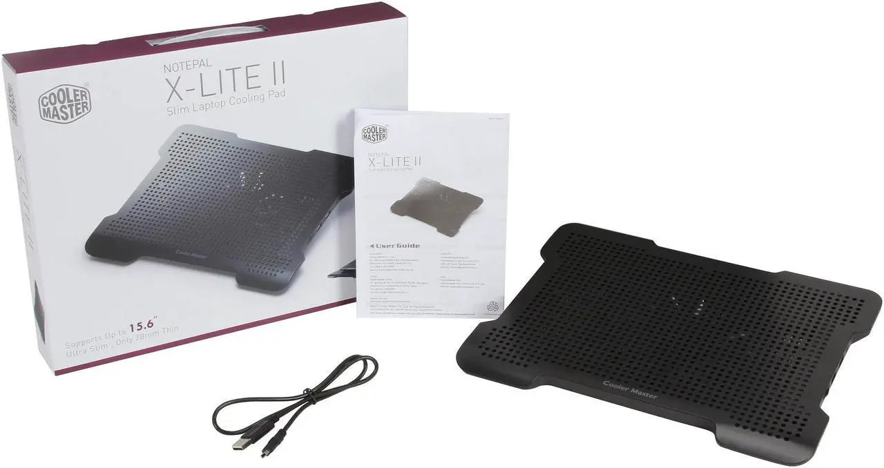 Alt view image 8 of 7 - Cooler Master NotePal X-Lite II - Ultra Slim Laptop Cooling Pad with 140 mm Silent Fan