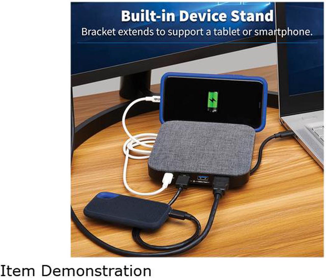 Alt view image 8 of 8 - USB-C Dock, Single Display - 4K HDMI, USB 3.2 Gen 1, USB-A/USB-C Hub, SATA III, 100W PD Charging, Gray