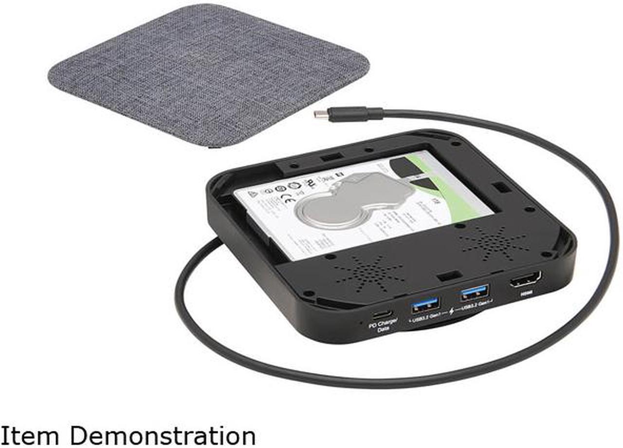 Alt view image 7 of 8 - USB-C Dock, Single Display - 4K HDMI, USB 3.2 Gen 1, USB-A/USB-C Hub, SATA III, 100W PD Charging, Gray