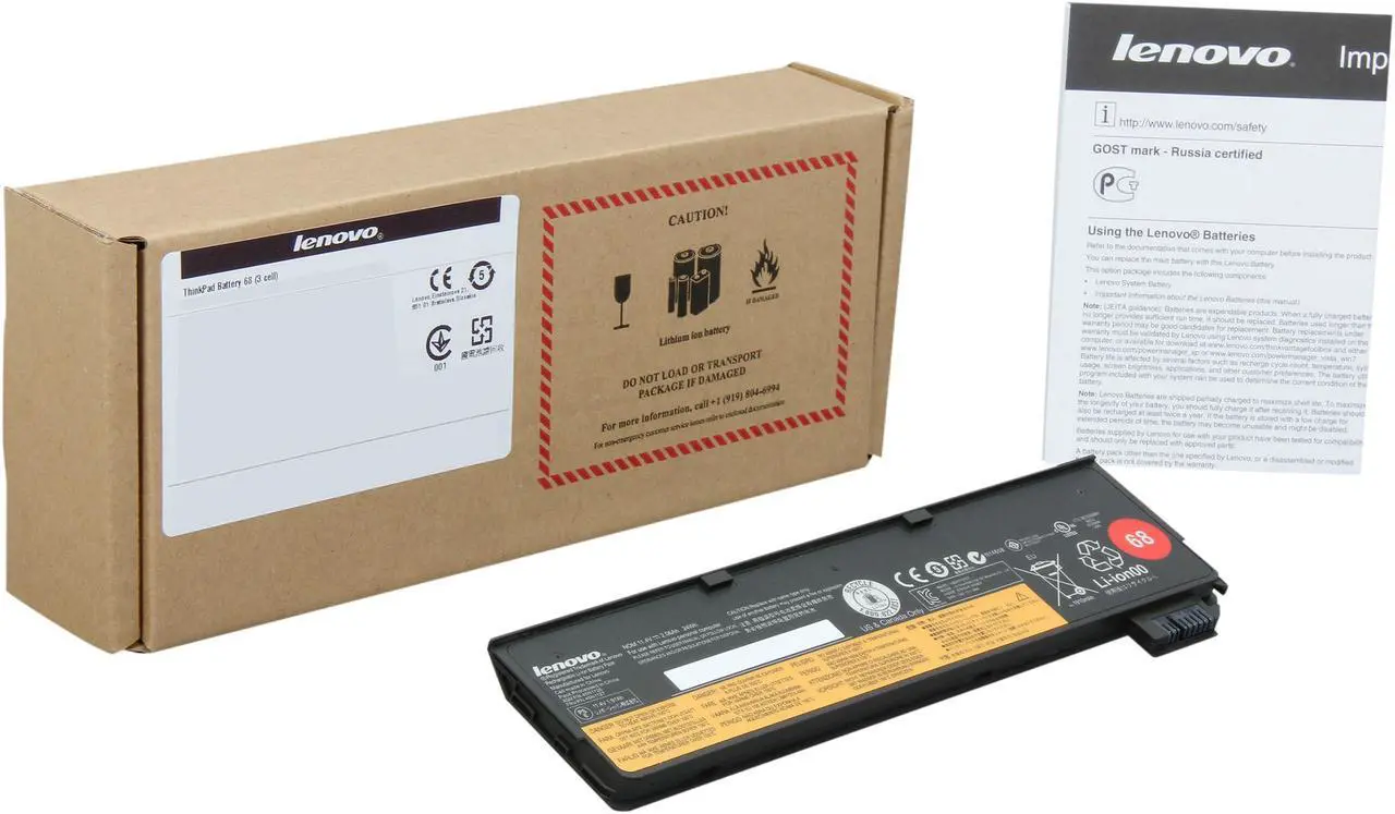 Alt view image 6 of 6 - Lenovo ThinkPad Battery 68 (3 Cell) 23.5Wh, 11.4v, 0.40 lb., 0C52861