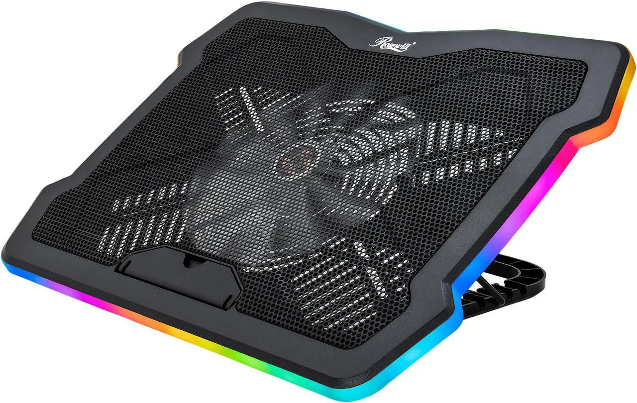 Main image of Rosewill RGB Laptop Cooling Pad, Gaming Laptop Cooler for 17 Inch Laptops, Big Quiet Fan, Adjustable Angles, Lighting Modes, Fan Speed Modes - (RWNB17B)