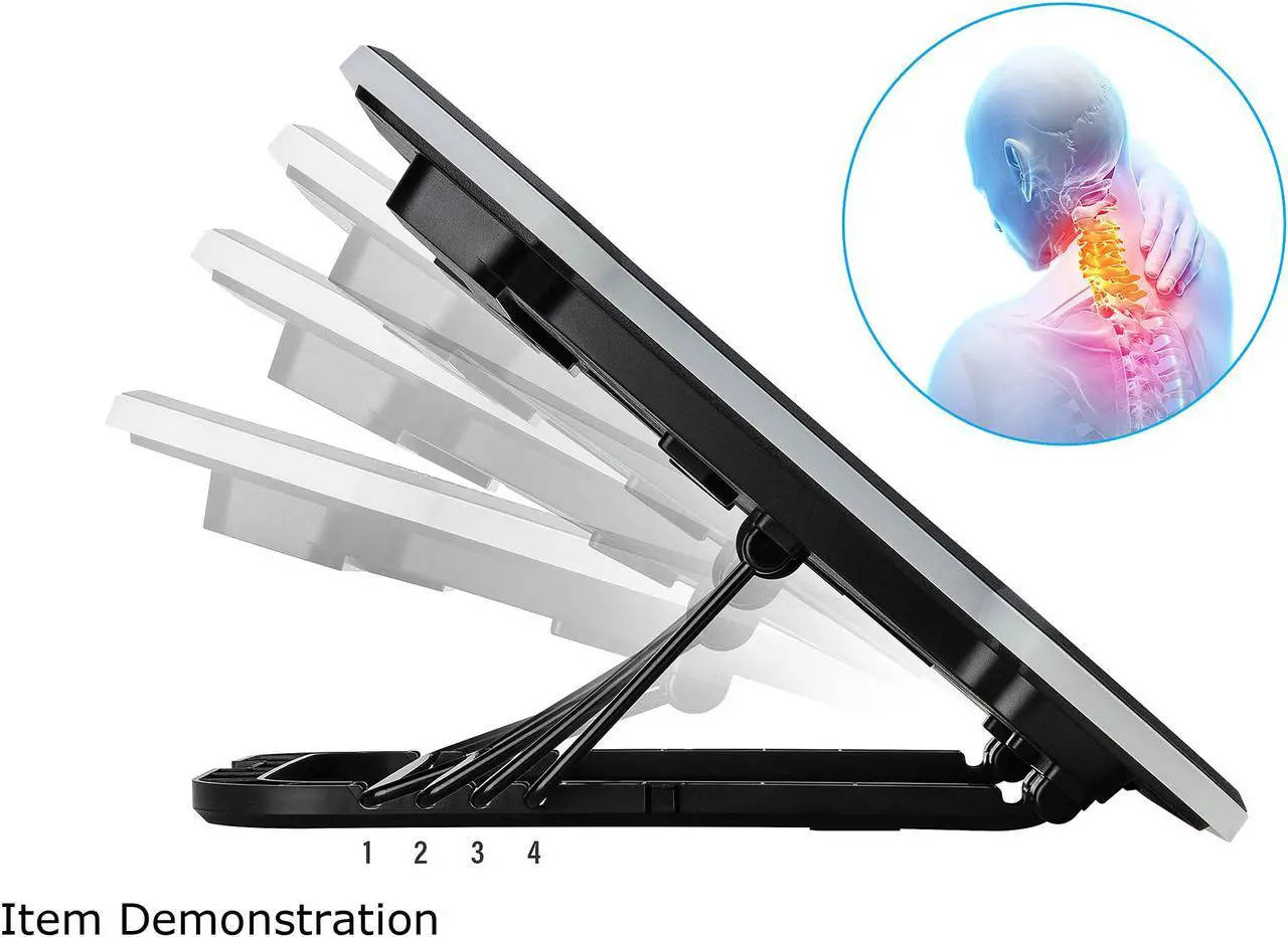 Alt view image 5 of 8 - Rosewill RGB Laptop Cooling Pad, Gaming Laptop Cooler for 17 Inch Laptops, Big Quiet Fan, Adjustable Angles, Lighting Modes, Fan Speed Modes - (RWNB17B)