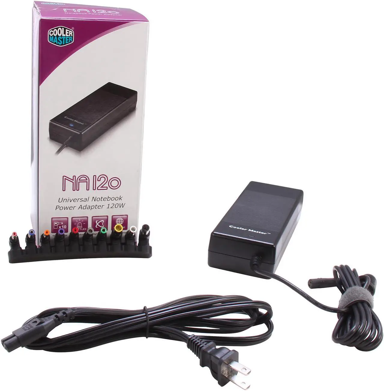 Alt view image 5 of 5 - Cooler Master NA 120 - Universal Laptop Charger with 10 Adapter Tips