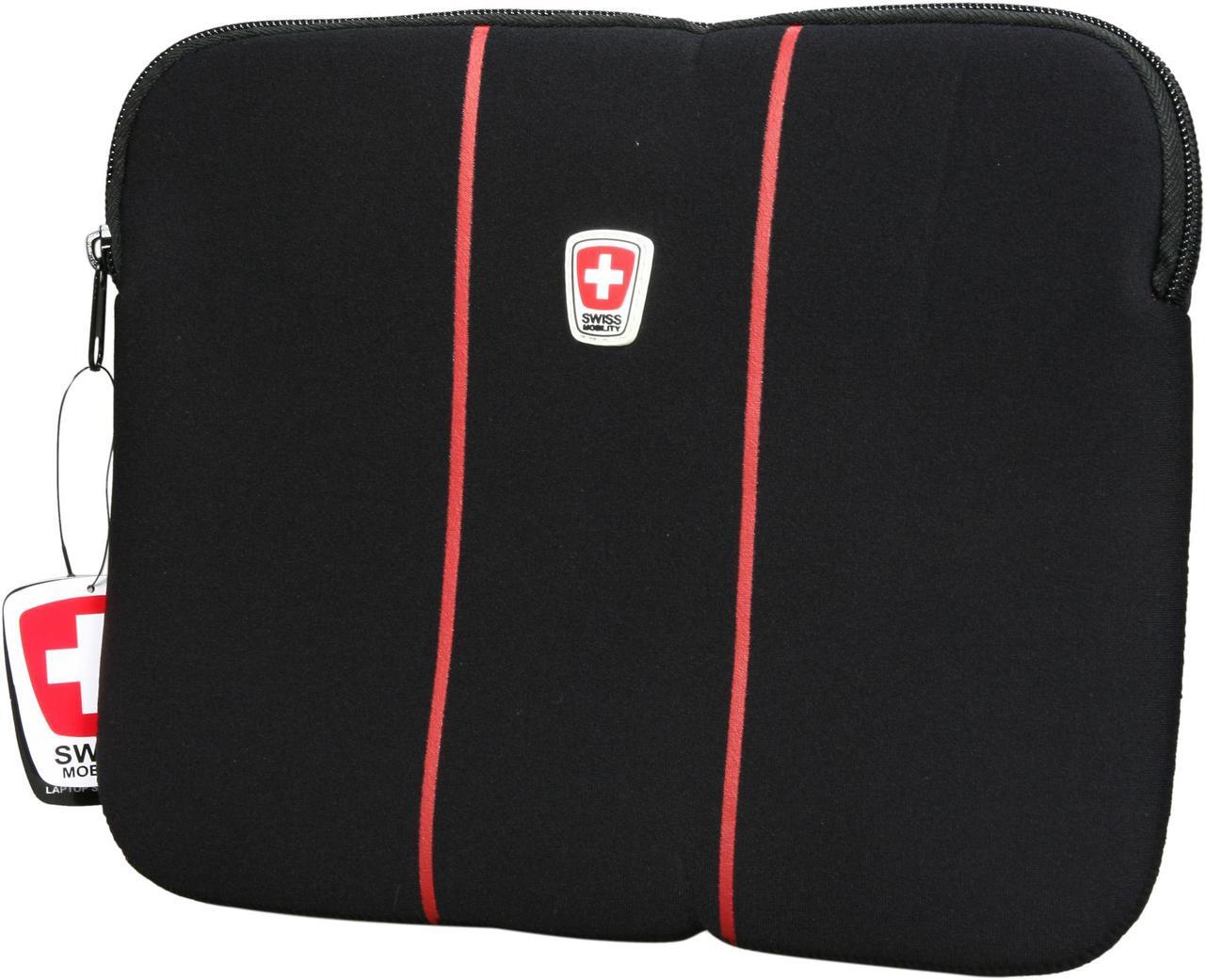 Main image of Swiss Mobility Black/Red 9" - 10.4" Horizontal Netbook Sleeve Model 01046-0