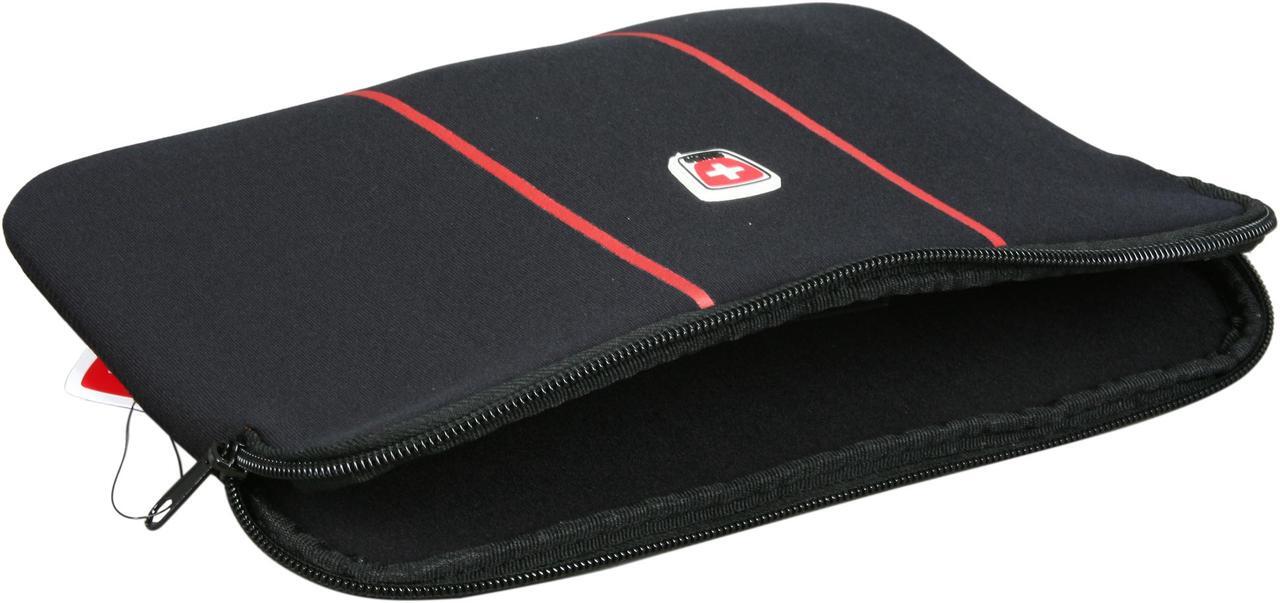 Alt view image 5 of 5 - Swiss Mobility Black/Red 9" - 10.4" Horizontal Netbook Sleeve Model 01046-0