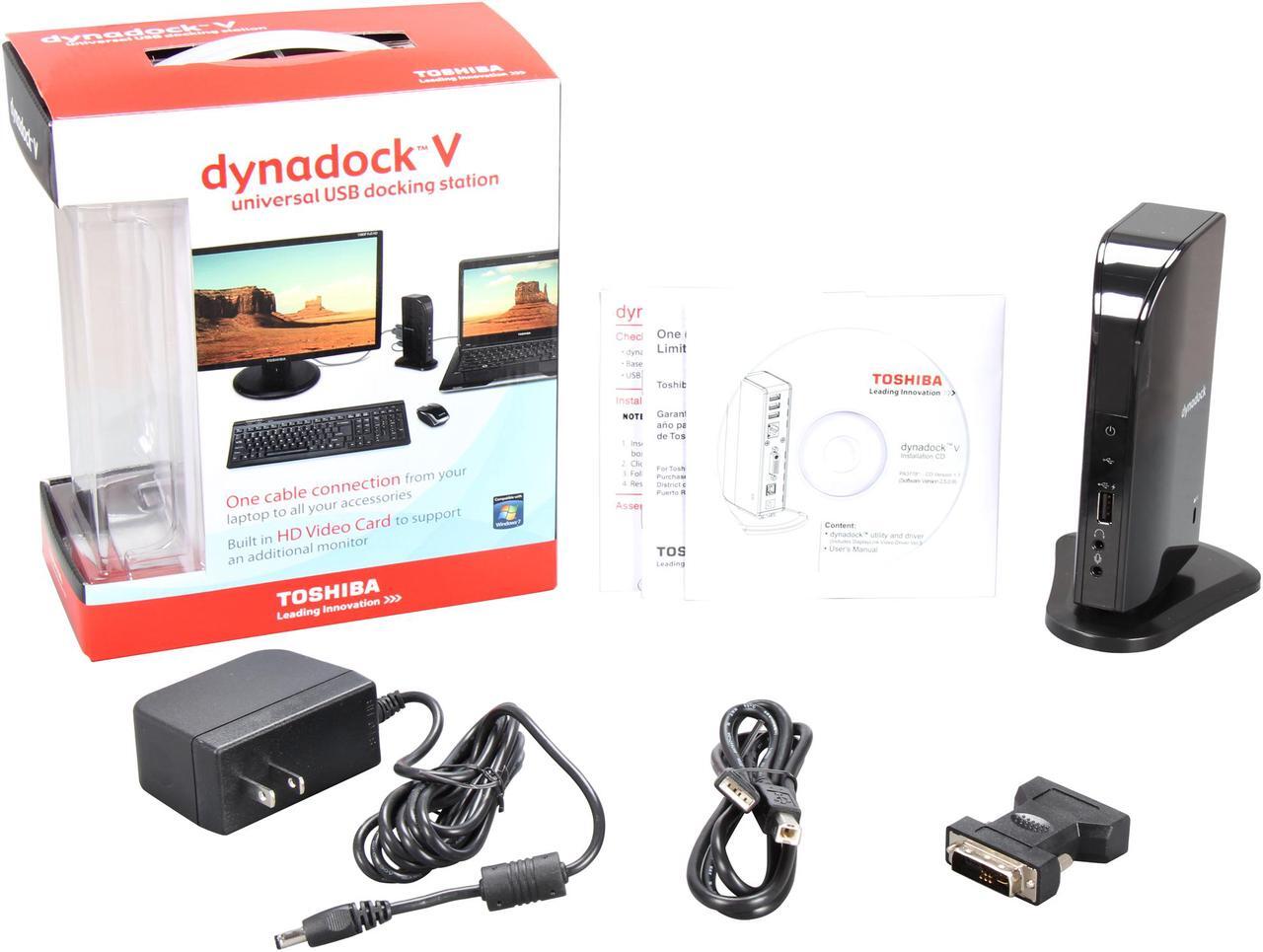 Alt view image 5 of 5 - TOSHIBA Black PA3778U-1PRP Dynadock V USB Docking Station with Video
