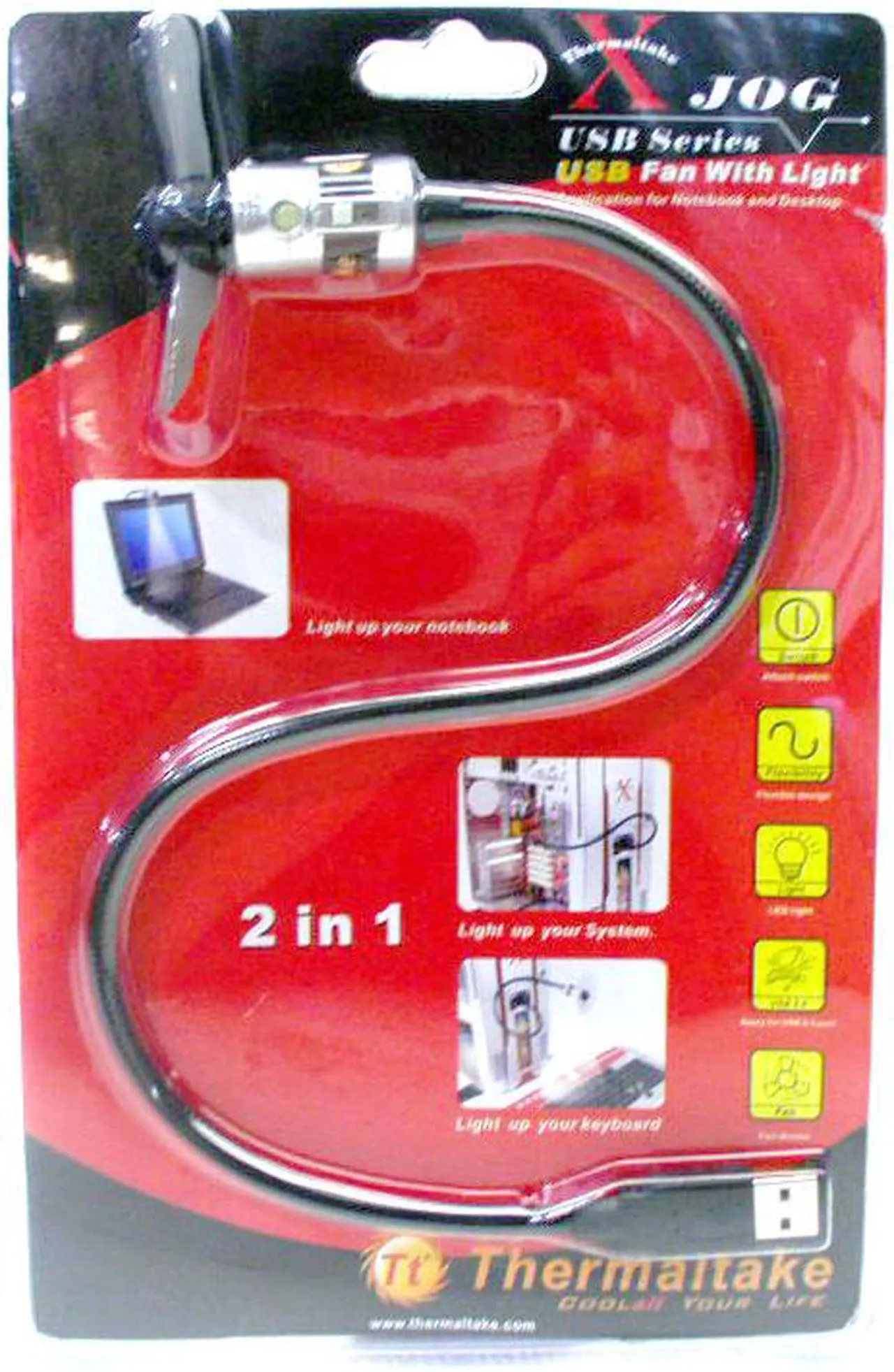 Alt view image 2 of 3 - Thermaltake Xjog A2036 USB Fan w/ White Light