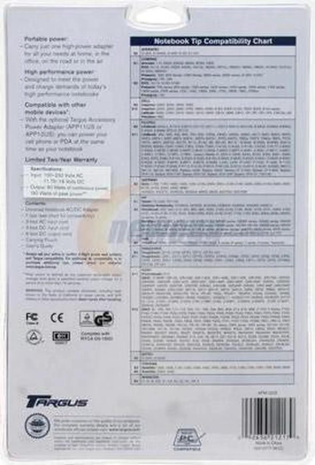 Alt view image 2 of 2 - Targus APM12US Universal Laptop 90 Watt AC/DC Adapter