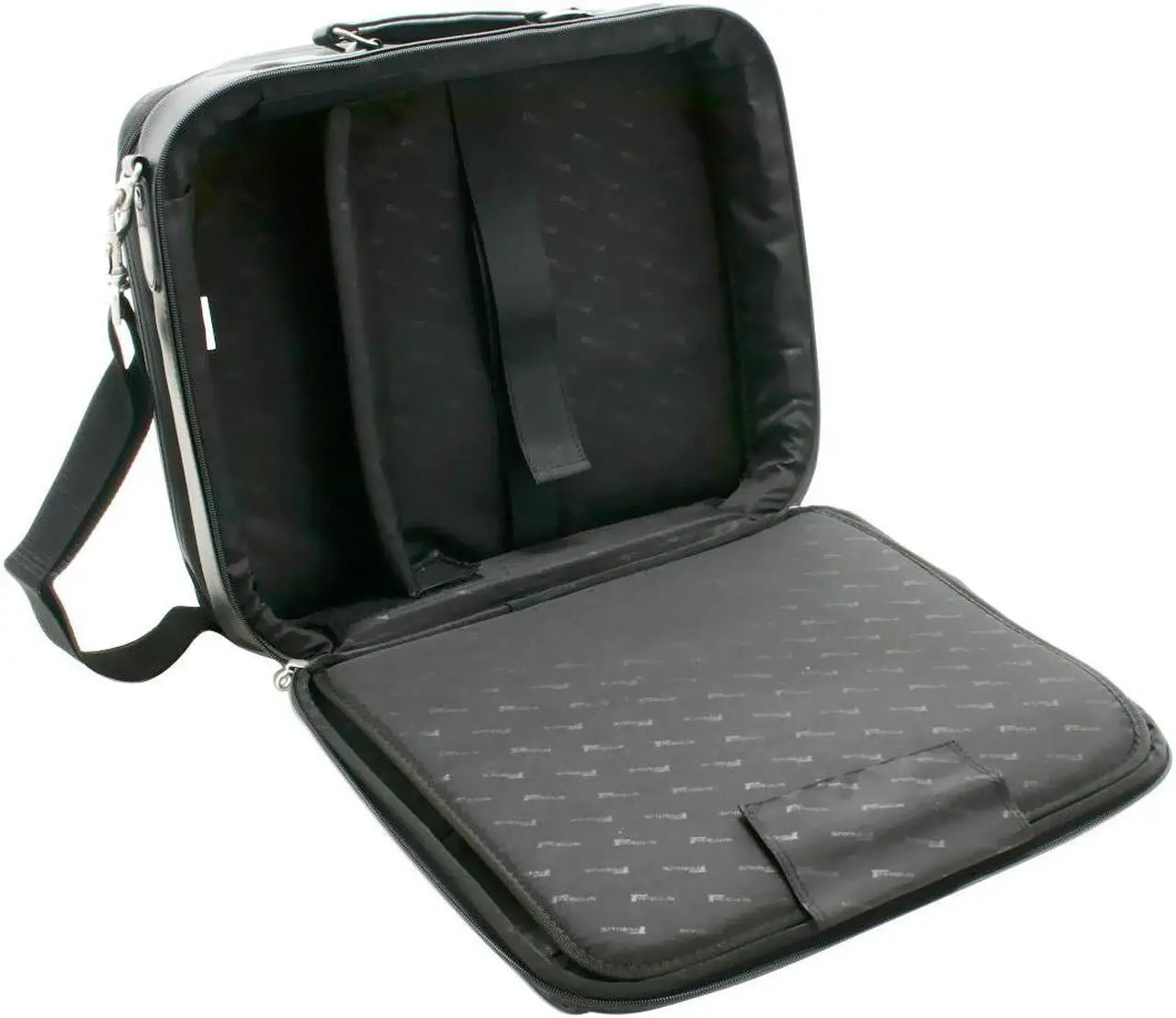 Alt view image 4 of 8 - Targus Clamshell 15.4" Traditional Leather Laptop Case, Blk, CLN5