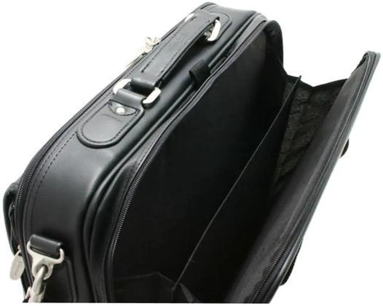 Alt view image 6 of 8 - Targus Clamshell 15.4" Traditional Leather Laptop Case, Blk, CLN5