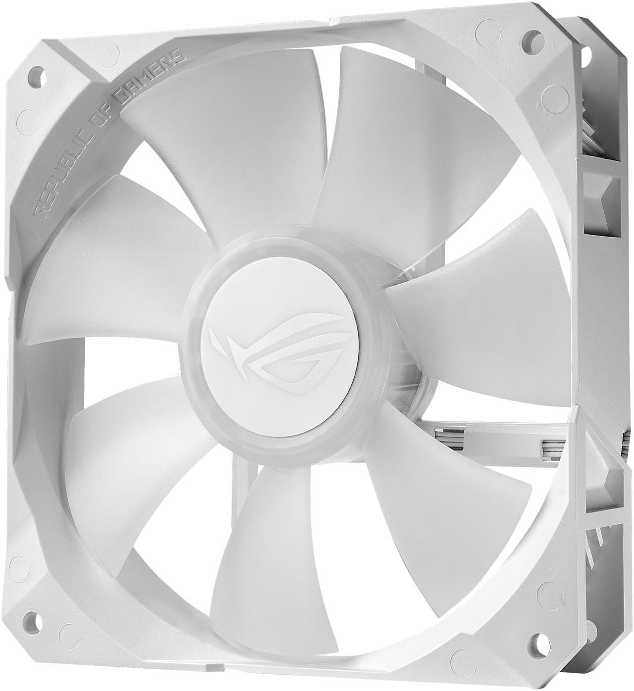 Alt view image 2 of 11 - ASUS ROG Strix LC 240 RGB White Edition All-in-one Liquid CPU Cooler with Aura Sync RGB, and Dual ROG 120mm Addressable RGB Radiator Fans LGA 1700 Compatible