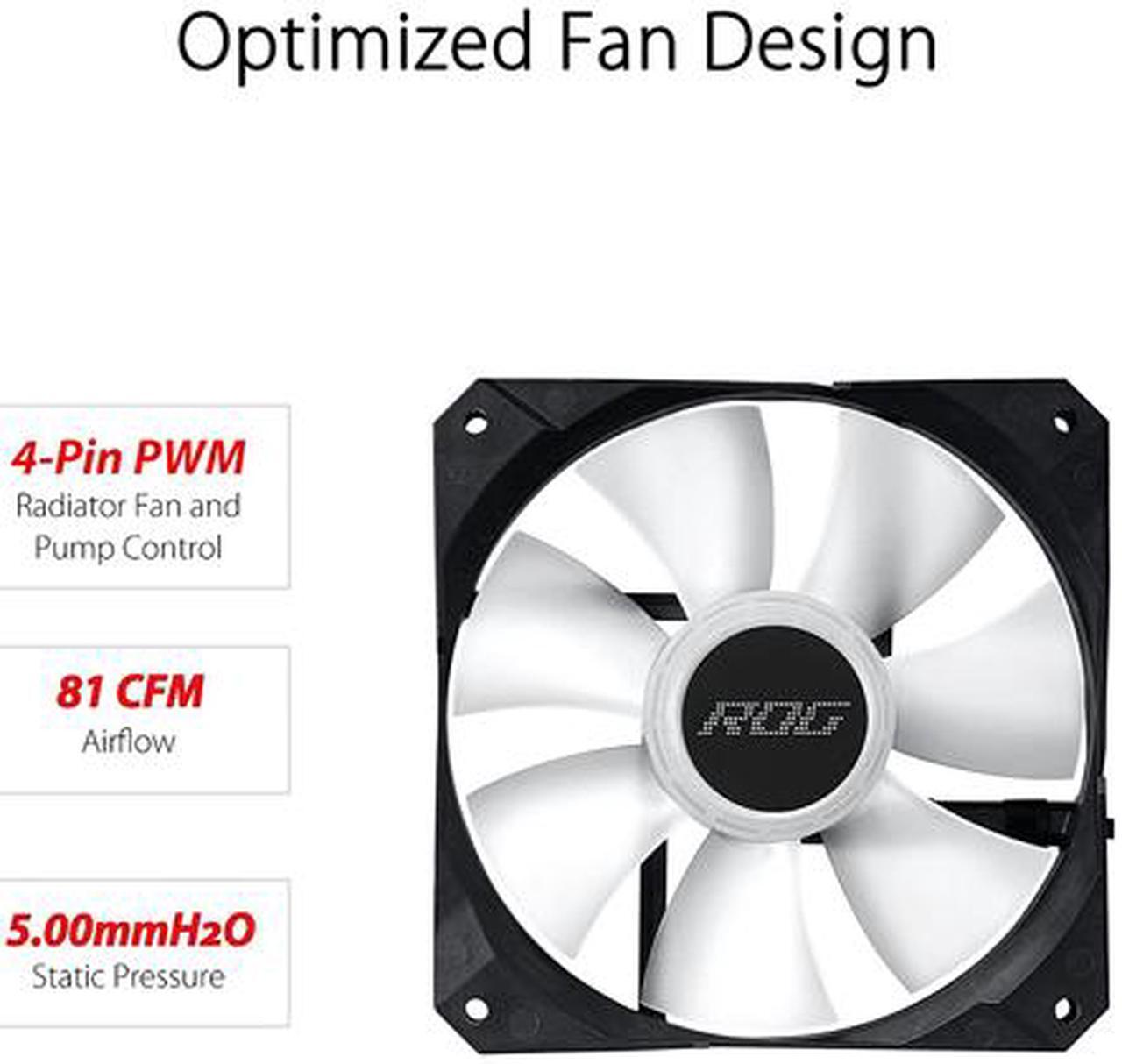 Alt view image 2 of 4 - ROG Strix LC II 240 ARGB All-in-one Liquid CPU Cooler with Aura Sync, Intel LGA 1150/1151/1155/1156/1200/2066 and AMD AM4/TR4 Support and Dual ROG 120 mm Addressable RGB Radiator Fans