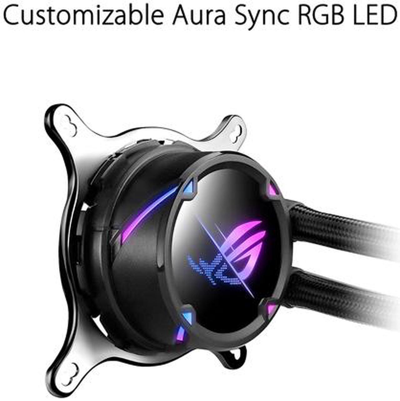 Alt view image 3 of 4 - ROG Strix LC II 240 ARGB All-in-one Liquid CPU Cooler with Aura Sync, Intel LGA 1150/1151/1155/1156/1200/2066 and AMD AM4/TR4 Support and Dual ROG 120 mm Addressable RGB Radiator Fans