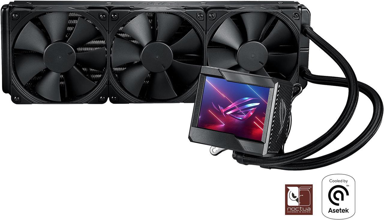 ASUS ROG Ryujin II 360 RGB all-in-one liquid CPU cooler 360mm Radiator (3.5" color LCD, 3x Noctua iPPC 2000 PWM 120mm radiator fans, compatible with Intel LGA1700, 1200 and AM4 socket)