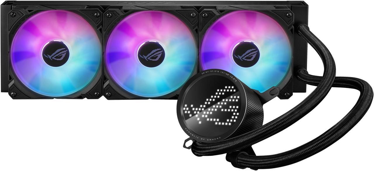 ASUS ROG RYUO III 360 ARGB AIO Liquid CPU Cooler 360mm Radiator, Asetek 8th gen pump solution, Anime Matrix LED Display, ROG AF 12S ARGB fan, Intel LGA 1851/1700/1200 & AMD AM5/AM4 Compatible