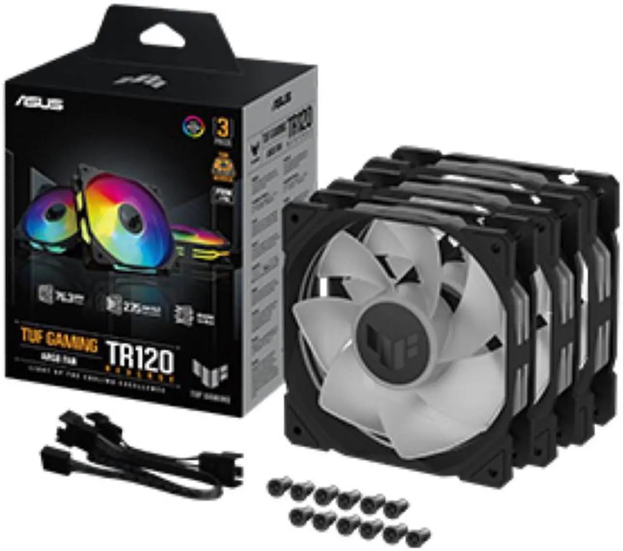 ASUS TUF Gaming TR120 ARGB Reverse Fan - Black - Triple Pack Higher ...