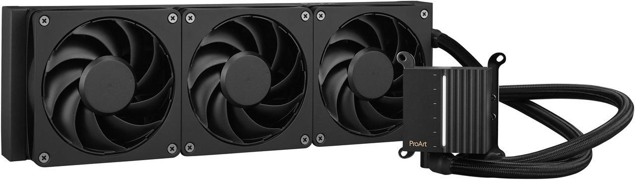 Alt view image 3 of 10 - ASUS ProArt LC 360 all-in-one AIO CPU liquid cooler AMD AM4 AM5 & Intel LGA 1700, 1200, 115X support, with illuminated system status meter and three matte black Alphacool Apex Stealth Metal Power fans