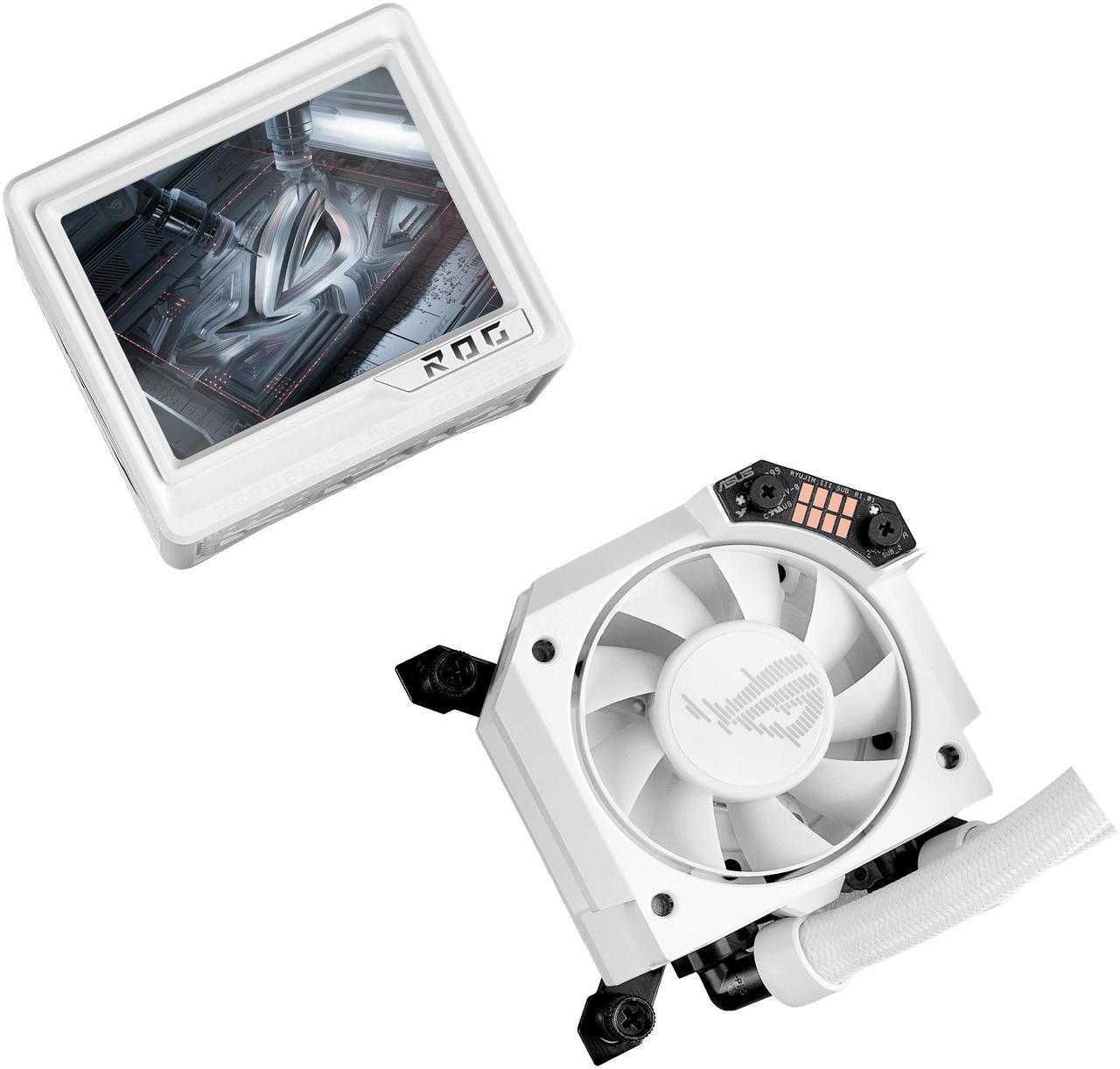 Alt view image 4 of 16 - ASUS ROG RYUYJIN III 360 ARGB EXTREME White Edition all-in-one AIO CPU liquid cooler, AMD Ryzen 9000 & Intel® Core™ Ultra Ready, Asetek Gen8 V2 pump; high airflow & static pressure magnetic fans; customizable 3.5" LCD