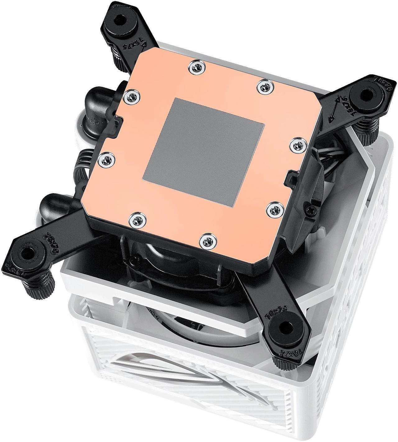 Alt view image 6 of 16 - ASUS ROG RYUYJIN III 360 ARGB EXTREME White Edition all-in-one AIO CPU liquid cooler, AMD Ryzen 9000 & Intel® Core™ Ultra Ready, Asetek Gen8 V2 pump; high airflow & static pressure magnetic fans; customizable 3.5" LCD
