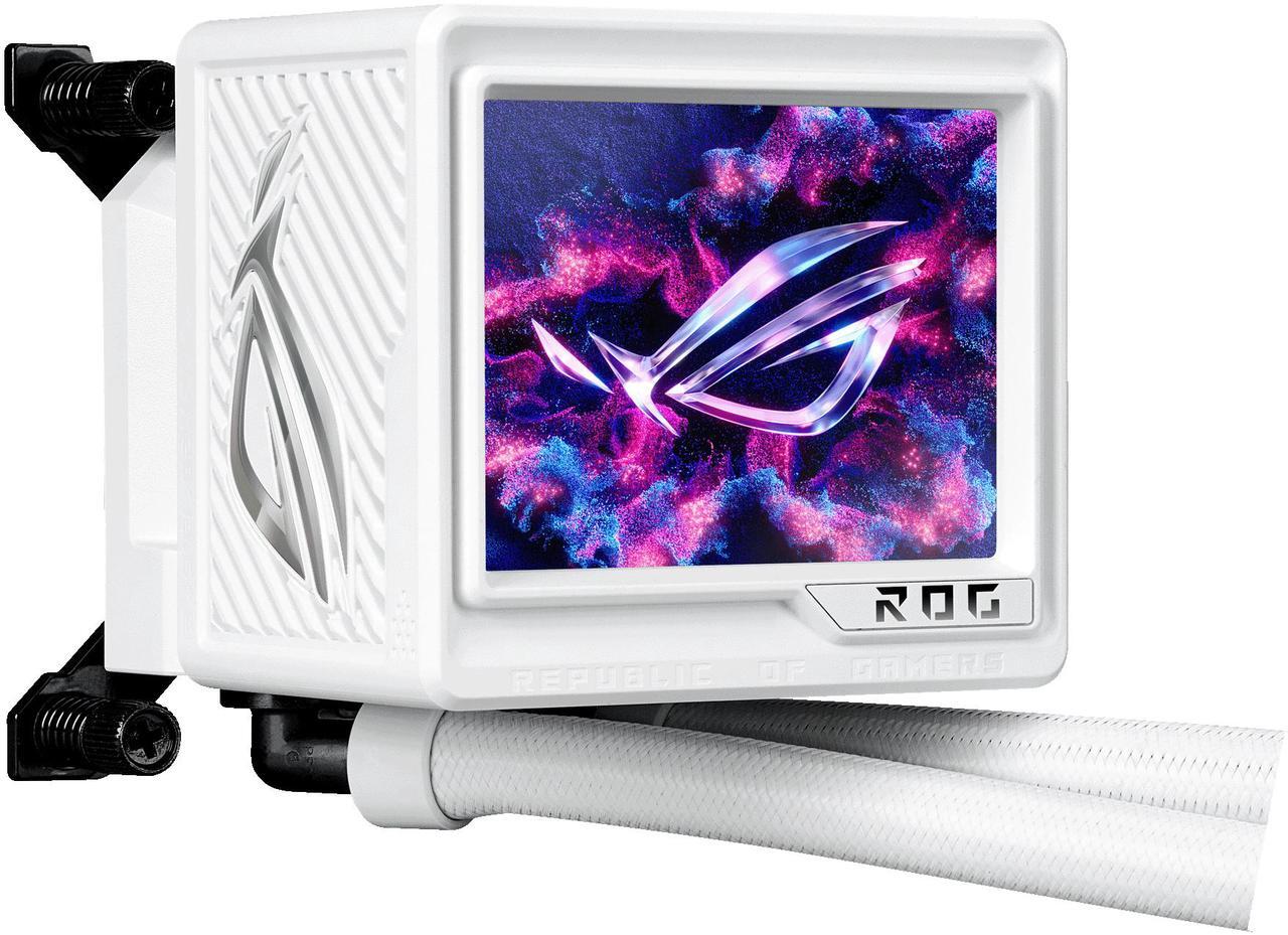 Alt view image 7 of 16 - ASUS ROG RYUYJIN III 360 ARGB EXTREME White Edition all-in-one AIO CPU liquid cooler, AMD Ryzen 9000 & Intel® Core™ Ultra Ready, Asetek Gen8 V2 pump; high airflow & static pressure magnetic fans; customizable 3.5" LCD