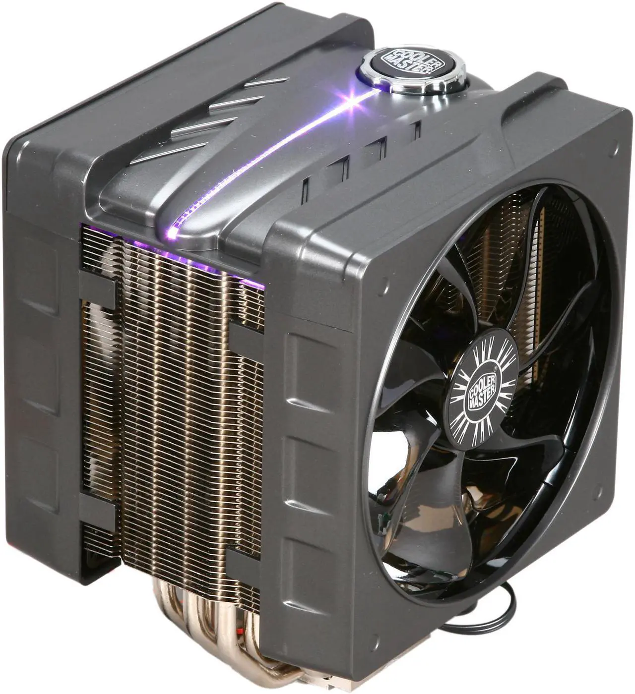 Alt view image 3 of 8 - Cooler Master V6 GT - CPU Cooler with Dual 120 mm PWM Fans and 6 Heatpipes