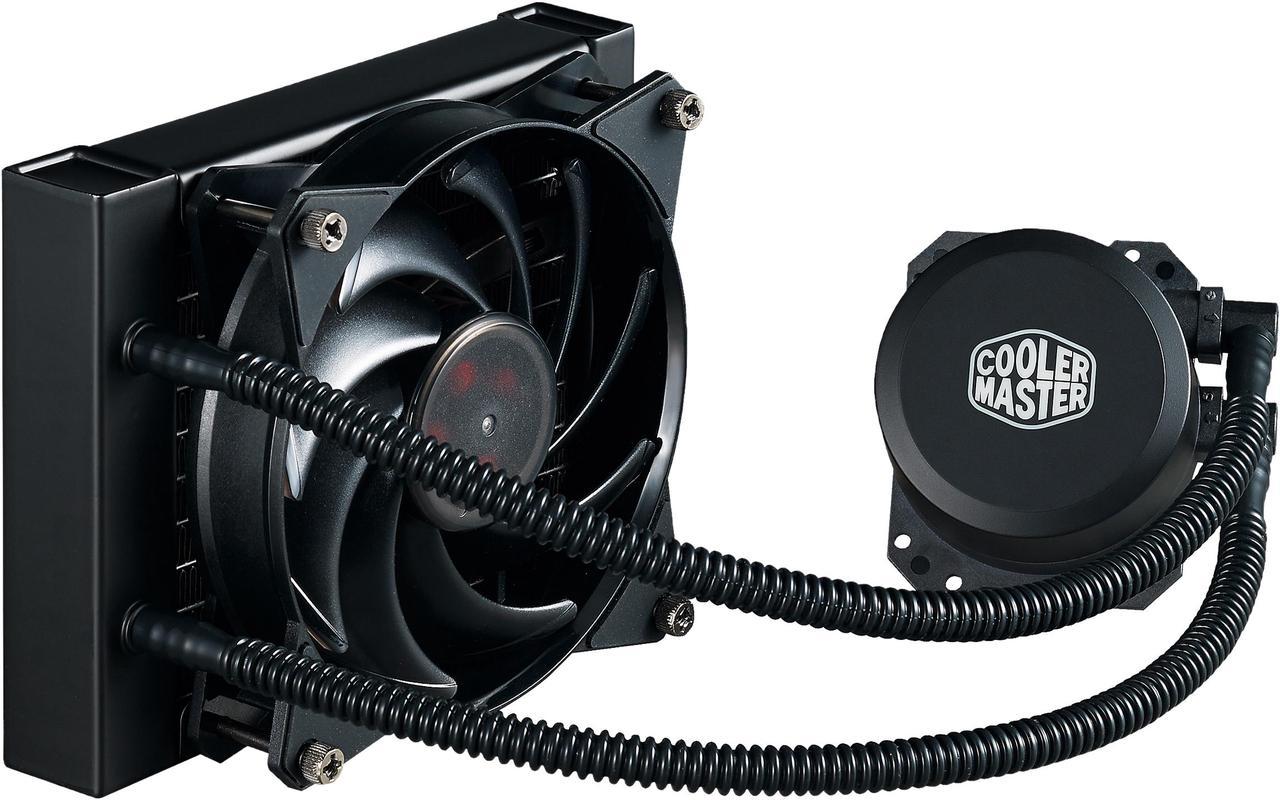 Cooler Master MasterLiquid Lite 120 AIO CPU Liquid Cooler, White Led Pump, FEP Tubing, 120mm Air Balance MF, Dual Dissipation Technology