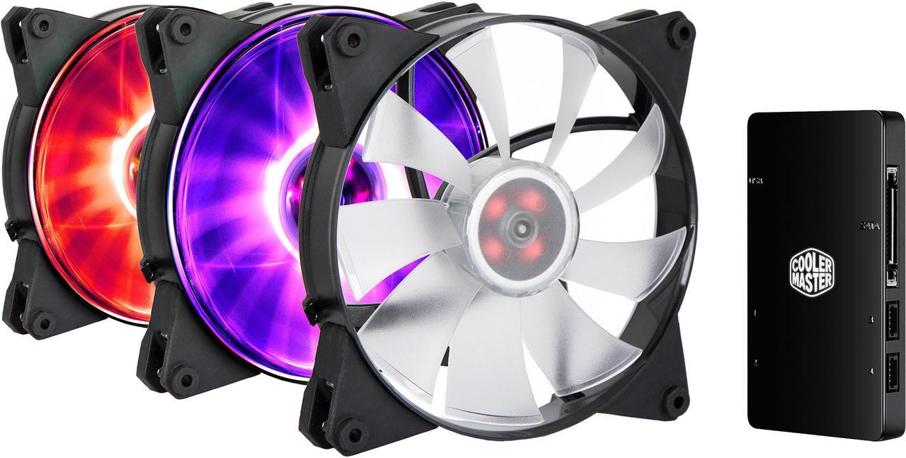 Cooler Master MasterFan Pro 140 mm Air Flow RGB Fan, 3 in 1 with RGB LED Controller. MFY-F4DC-083PC-R1.