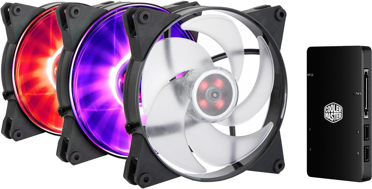 Cooler Master MasterFan Pro 140 mm Air Pressure RGB Fan, 3 in 1 with RGB LED Controller. MFY-P4DC-153PC-R1.