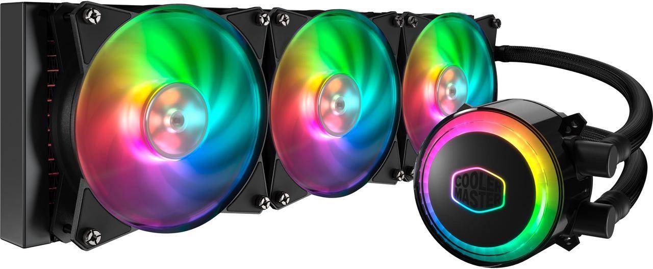 Cooler Master MasterLiquid ML360R ARGB Close-Loop AIO CPU Liquid Cooler, 360 Radiator, Dual Chamber Pump, AddressableRGB Lighting, Dual MF120R Fans for AMD Ryzen/Intel LGA1200/1151 LGA 1700 Compatible