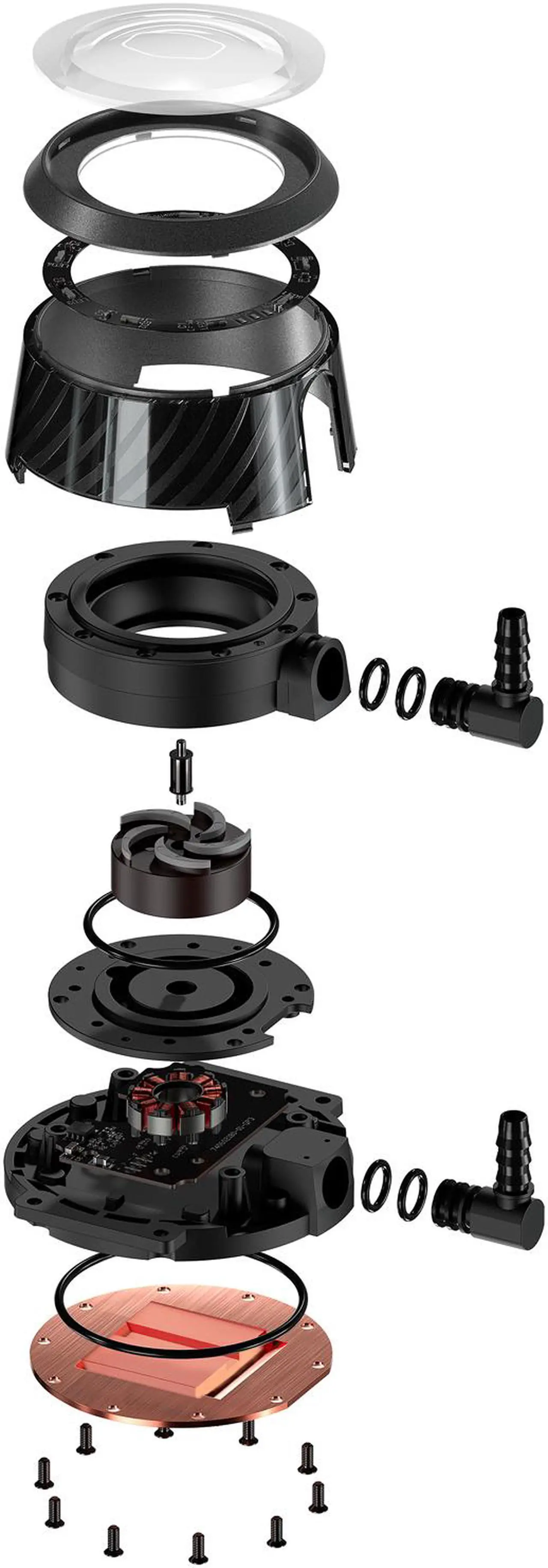 Alt view image 12 of 15 - Cooler Master MasterLiquid ML240P Mirage ARGB Close-Loop AIO CPU Liquid Cooler, 240 Radiator, Transparent Pump, Addressable RGB Lighting, Dual MF120 Fans for AMD Ryzen, TR4 /Intel LGA1200/1151