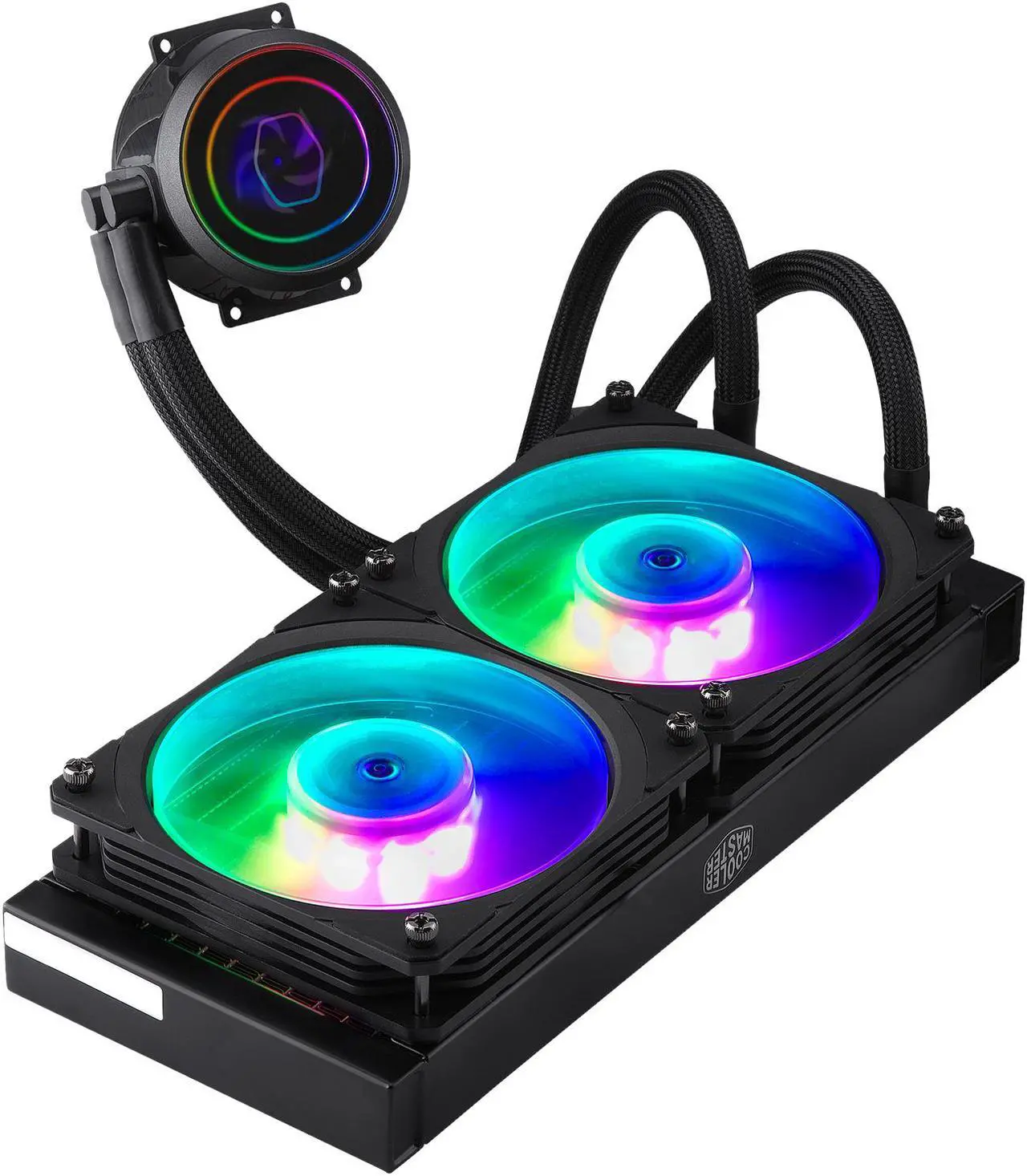 Alt view image 6 of 15 - Cooler Master MasterLiquid ML240P Mirage ARGB Close-Loop AIO CPU Liquid Cooler, 240 Radiator, Transparent Pump, Addressable RGB Lighting, Dual MF120 Fans for AMD Ryzen, TR4 /Intel LGA1200/1151