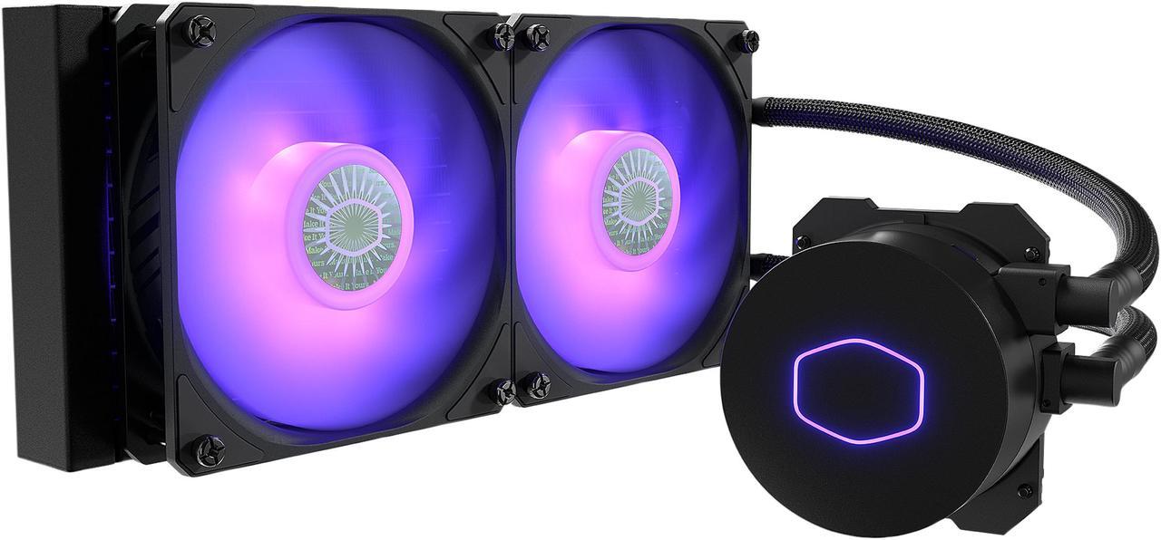 CoolerMaster MasterLiquid ML240L RGB V2, Close-Loop AIO CPU Liquid Cooler, Dual SickleFlow 120mm, RGB Lighting, 3rd Gen Dual Chamber Pump for AMD Ryzen/Intel LGA1200/1151 LGA 1700 Compatible