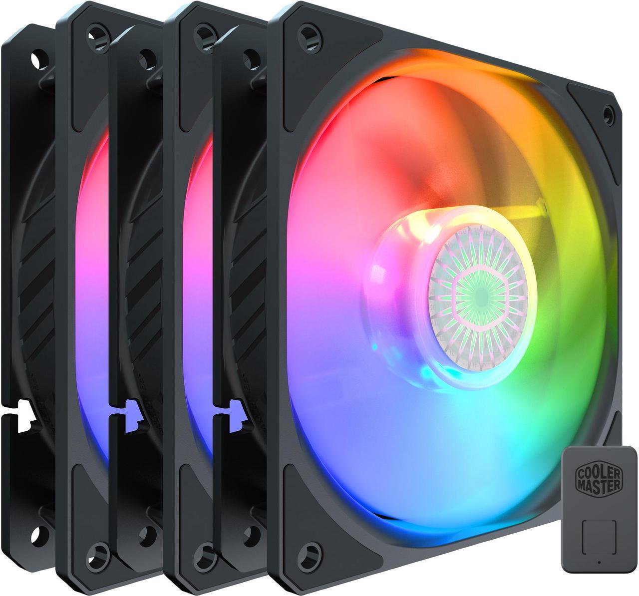 Cooler Master SickleFlow 120 V2 Addressable RGB 3 in 1 Square Frame Fan, Individually Customizable LEDS, Air Balance Curve Blade Design, Sealed Bearing, PWM Control for Computer Case & Liquid Radiator