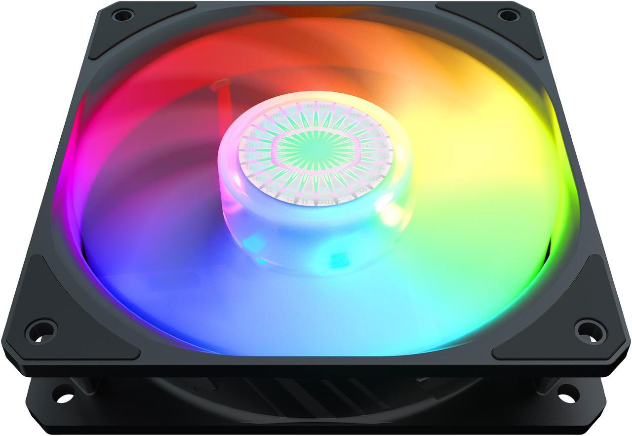 Alt view image 3 of 9 - Cooler Master SickleFlow 120 V2 Addressable RGB Square Frame Fan, Individually Customizable LEDS, Air Balance Curve Blade Design, Sealed Bearing, PWM Control for Computer Case & Liquid Radiator