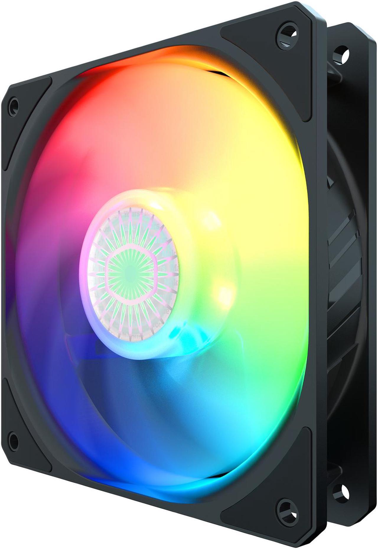 Alt view image 4 of 9 - Cooler Master SickleFlow 120 V2 Addressable RGB Square Frame Fan, Individually Customizable LEDS, Air Balance Curve Blade Design, Sealed Bearing, PWM Control for Computer Case & Liquid Radiator