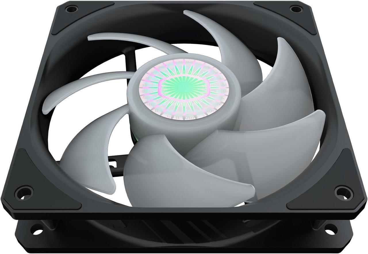 Alt view image 6 of 9 - Cooler Master SickleFlow 120 V2 Addressable RGB Square Frame Fan, Individually Customizable LEDS, Air Balance Curve Blade Design, Sealed Bearing, PWM Control for Computer Case & Liquid Radiator